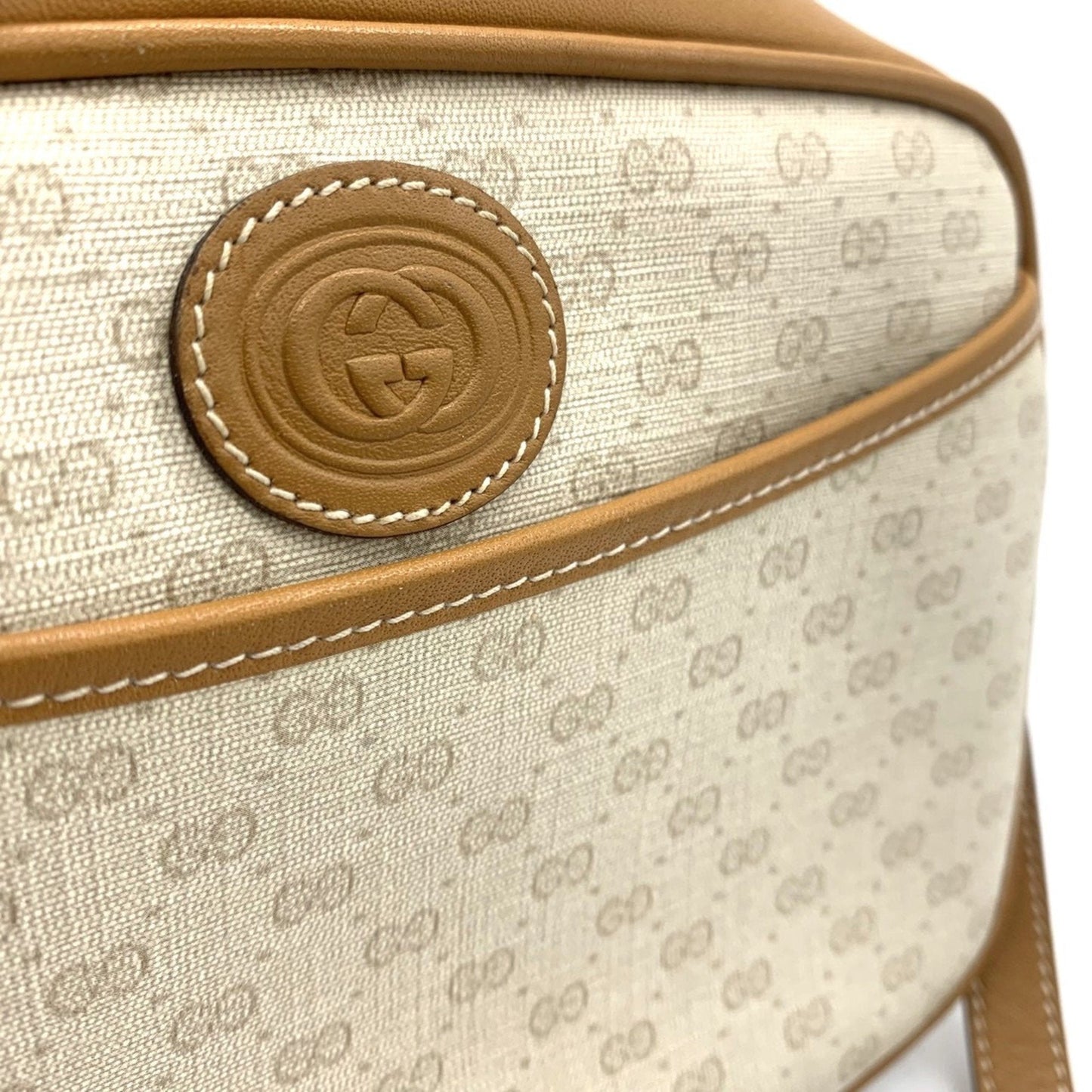Gucci Beige Pvc Leather Shoulder Bag