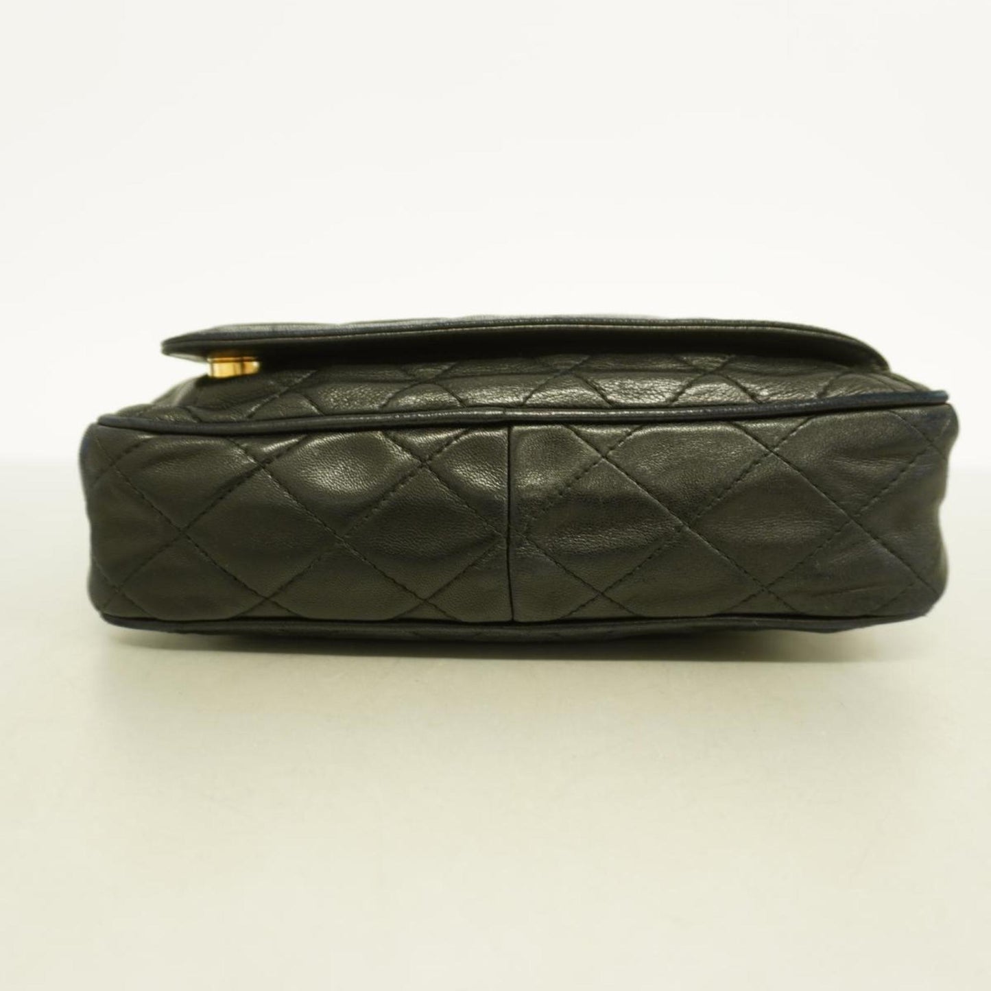 Chanel Shoulder Bag with Matelasse Bag, Lambskin, Black, Women's