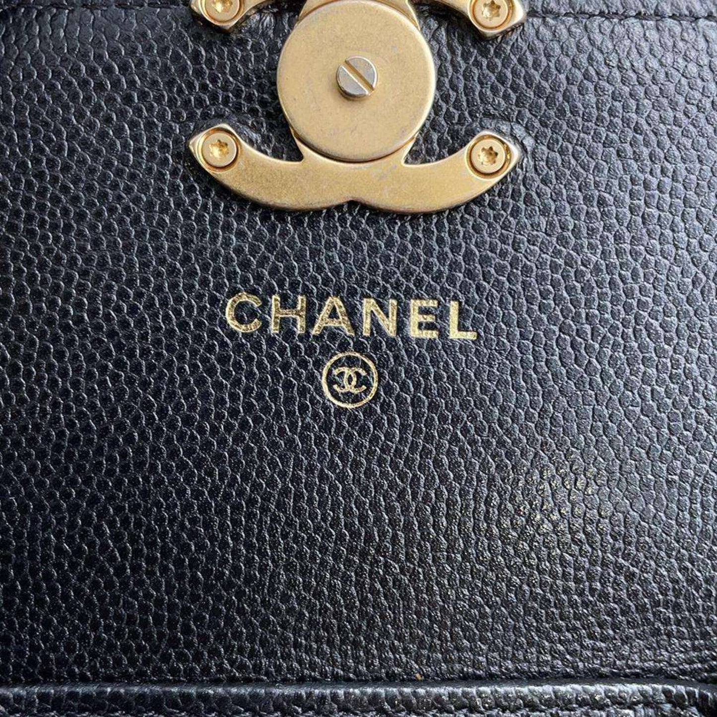 Chanel Chain Wallet Wallet/Coin Case Matelasse Coco Mark Caviar Skin CHANEL Business Card Holder/Card Black