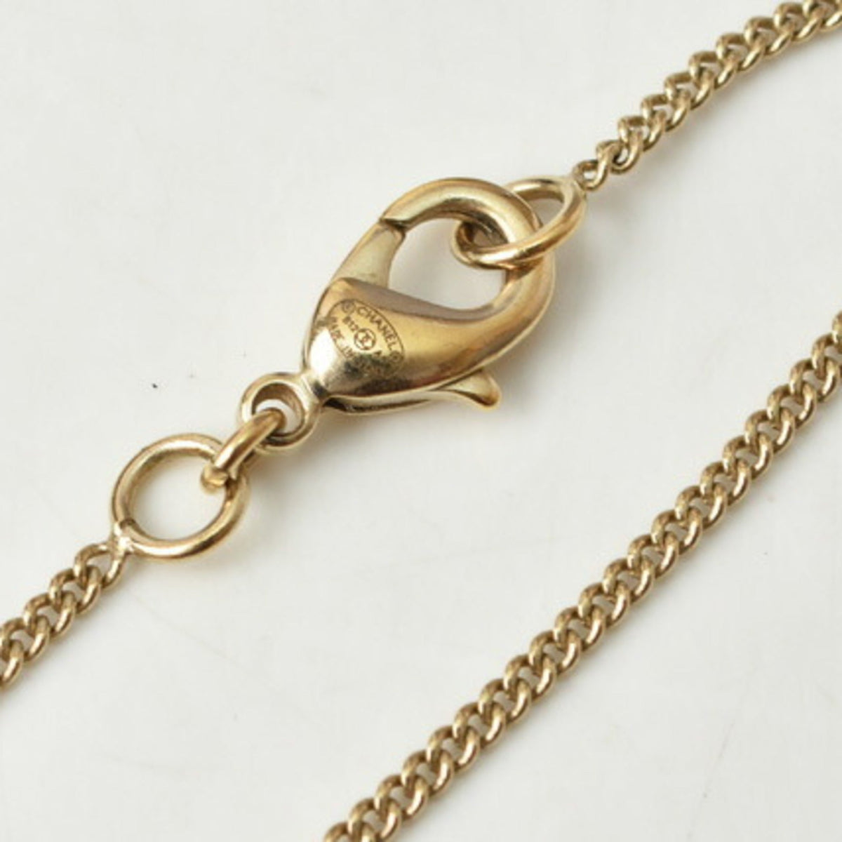 Chanel necklace/pendant CHANEL coco mark/CC rhinestone gold
