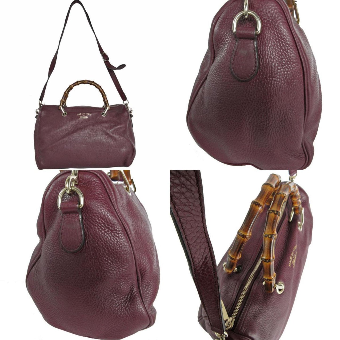 Gucci Bordeaux Leather Handbag Shoulder Bag
