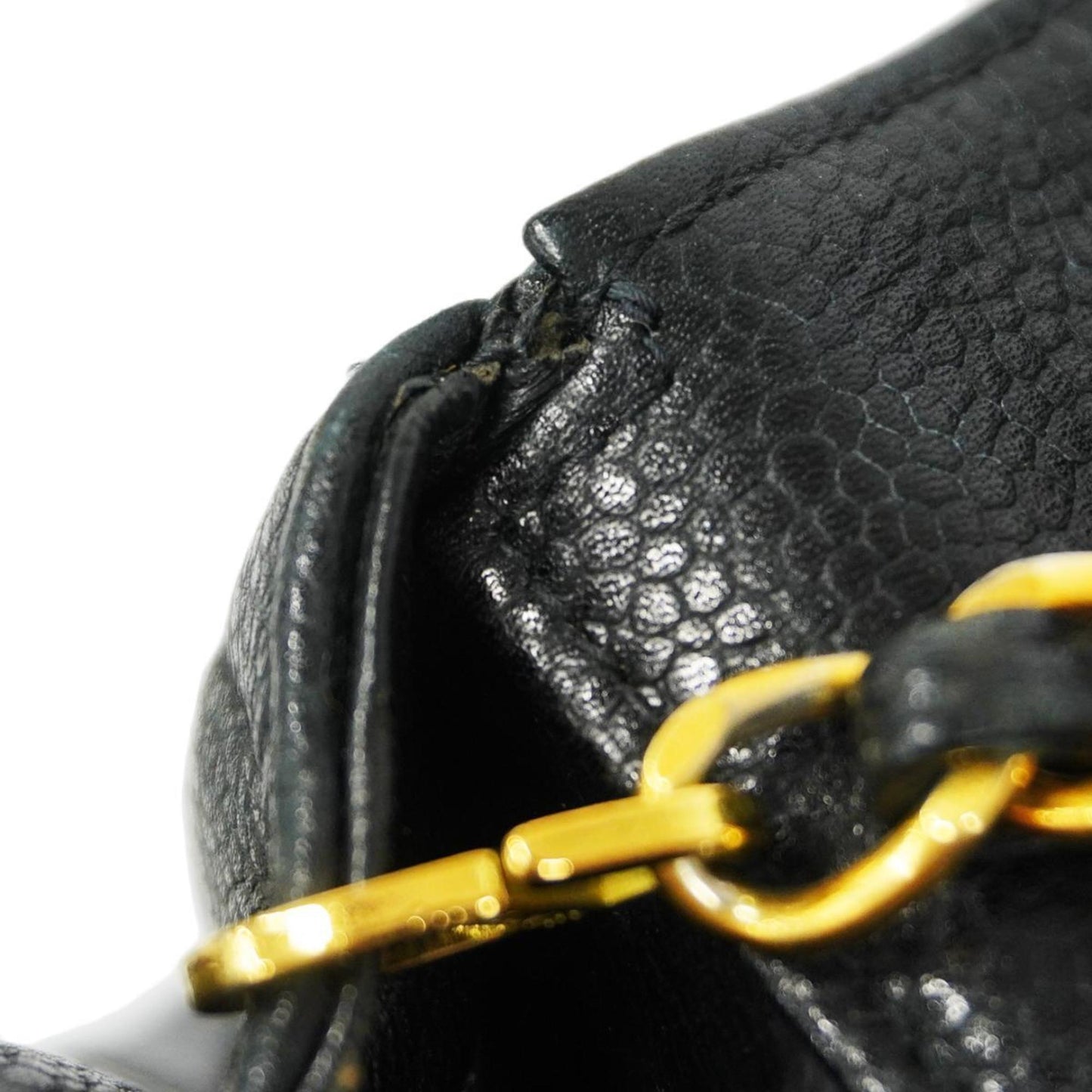 Chanel Shoulder Bag Matelasse Chain Caviar Skin Black Women's