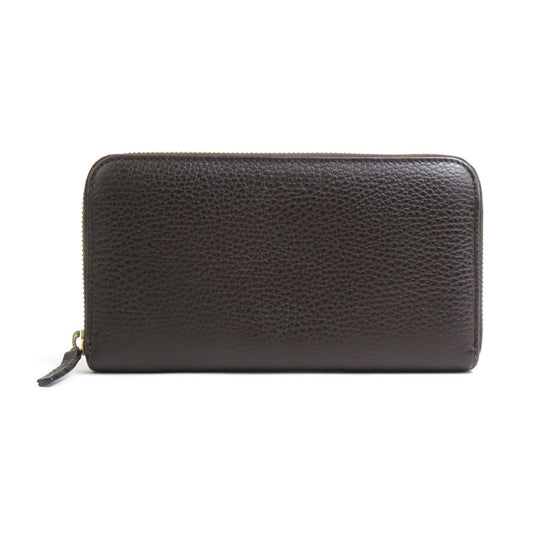 Gucci Dark Brown Leather Long Wallet (Bi-Fold) ()