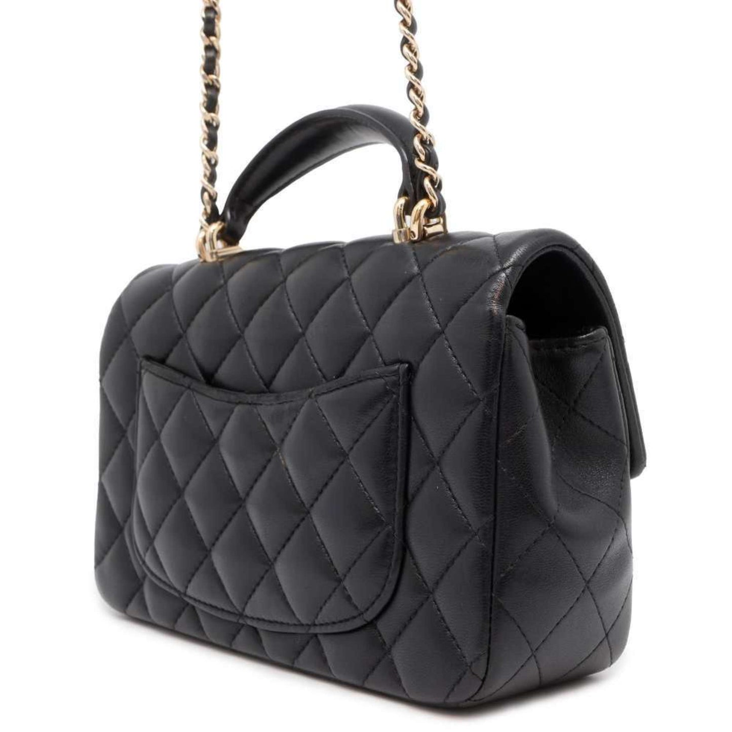 Chanel Chain Shoulder Bag Matelasse Coco Mark Top Handle Mini Lambskin AS2431