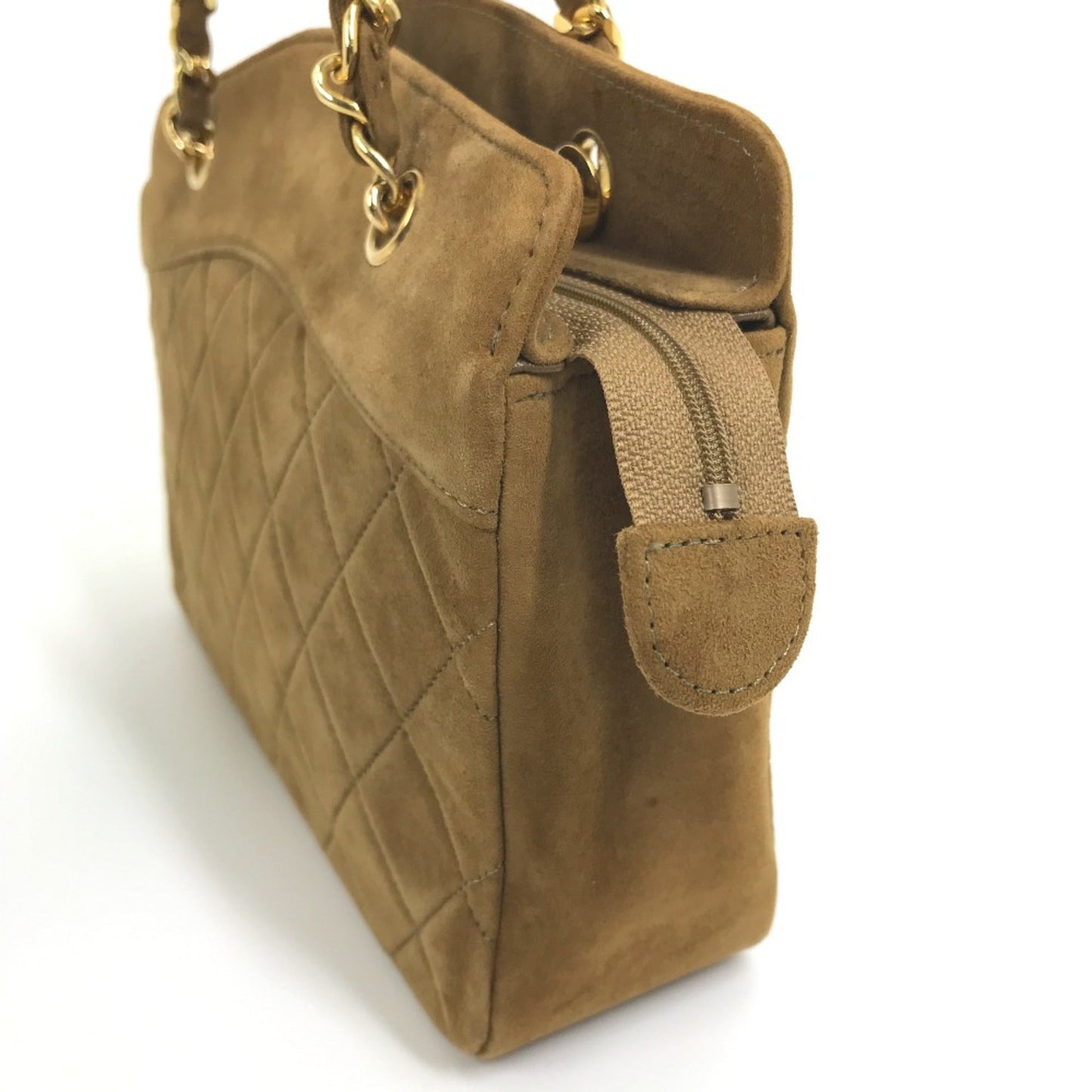 Chanel Coco Charm Bag Double Chain Pouch Bag Hand Bag Brown GoldHardware