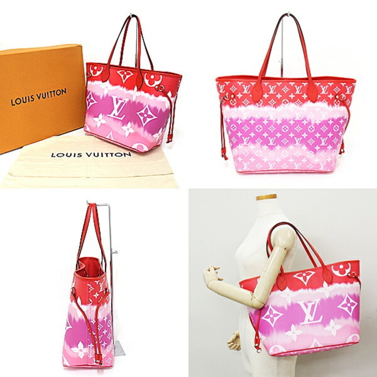 Louis Vuitton LV Escal Neverfull MM M45127 Tote Bag Rouge Red