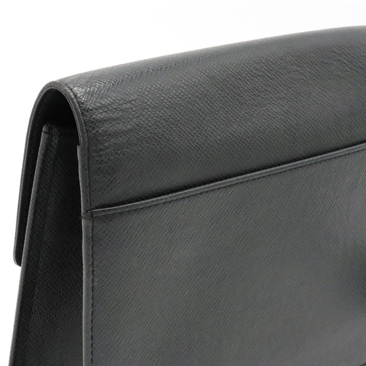 LOUIS VUITTON Taiga Selenga Second Bag Clutch Leather Ardoise Black M30782