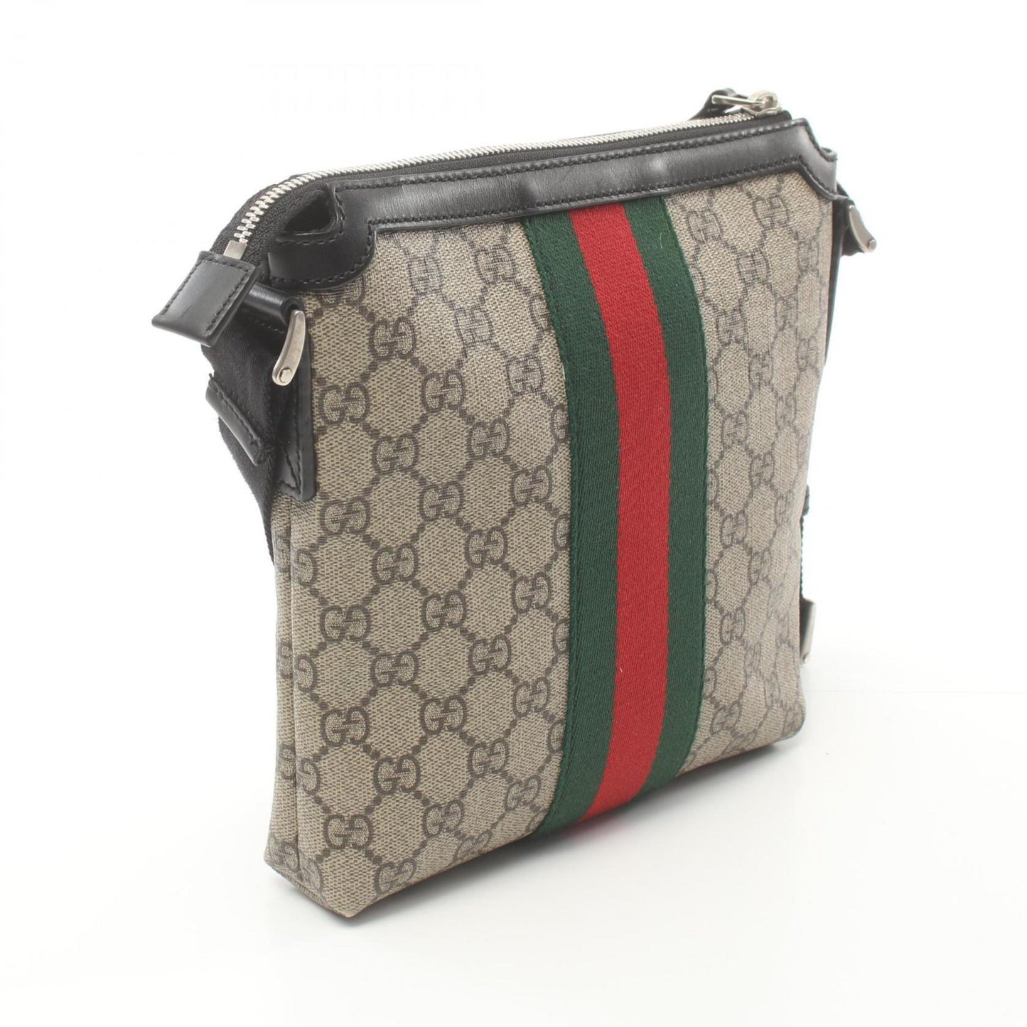 Gucci Beige Multi-Color Pvc Coated Canvas Leather Shoulder Bag