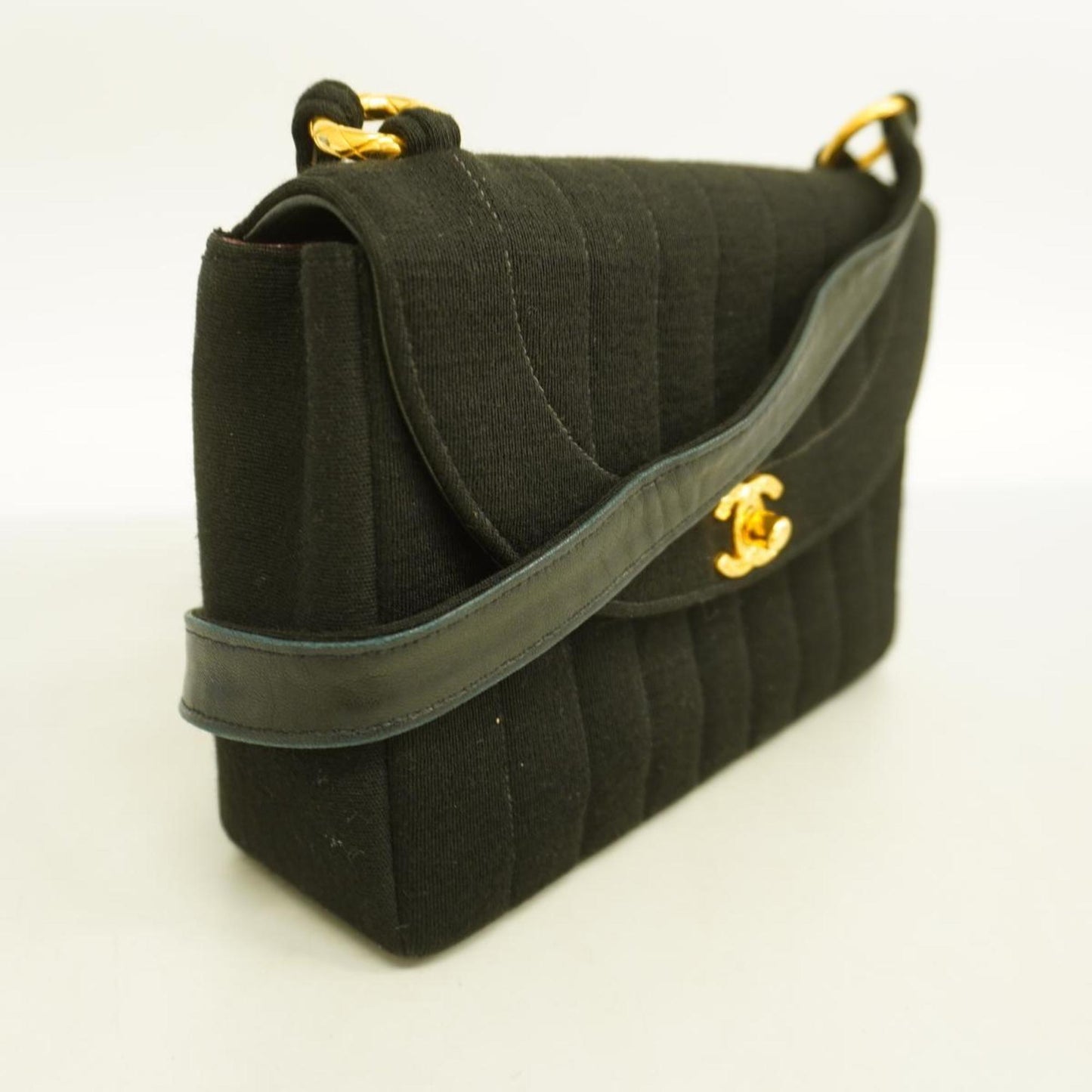 Chanel Shoulder Bag Brilliant Mademoiselle Cotton Black Women's