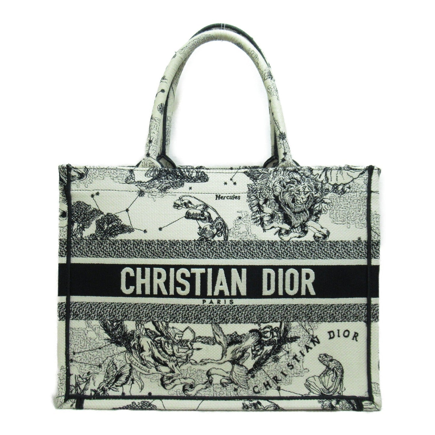 Dior book tote bag Black White canvas M1296ZRHZ_M941