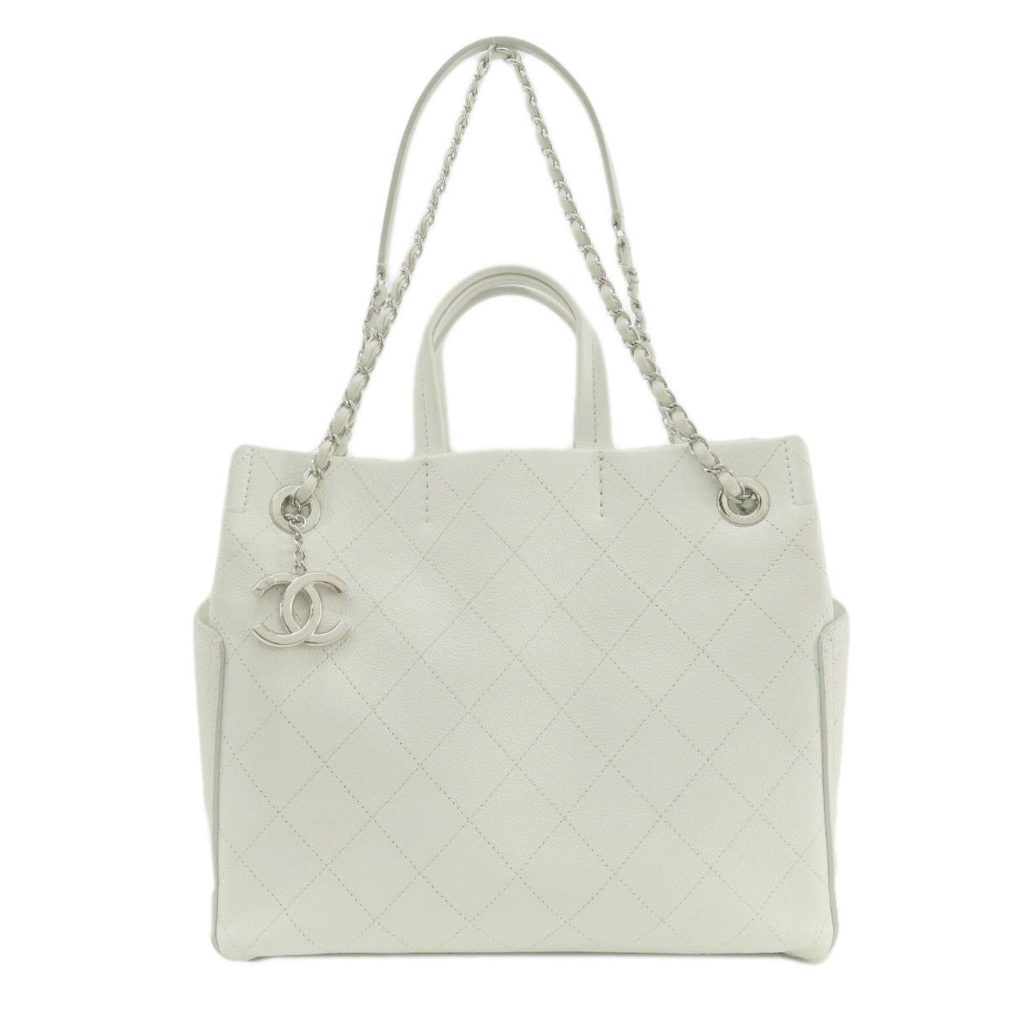 Chanel Chain Shoulder Coco Mark Tote Bag Caviar Skin Women's