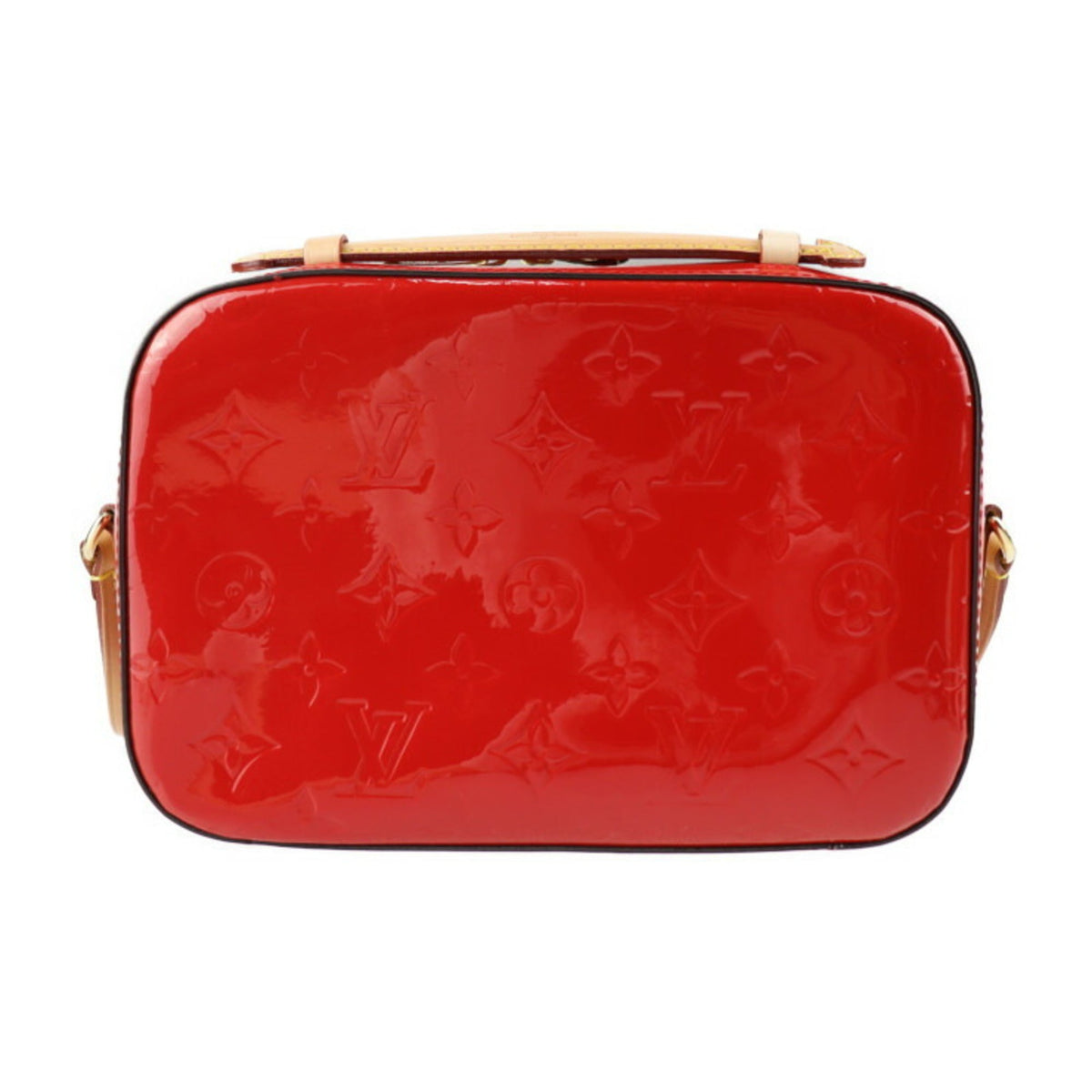 LOUIS VUITTON Santa Moni Shoulder Bag M90368 Monogram Vernis Leather Sleaze Red Gold Hardware Vuitton