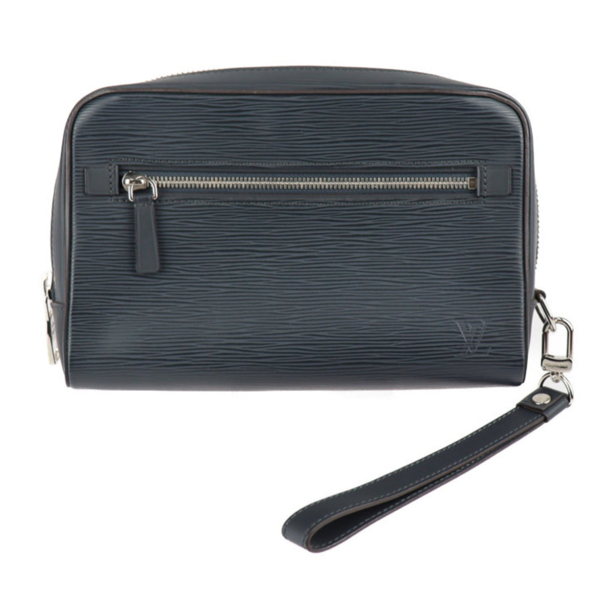 LOUIS VUITTON Neo Hoche Second Bag M54047 Epi Leather Blue Nuit Silver Hardware Wristlet Clutch Pouch Vuitton