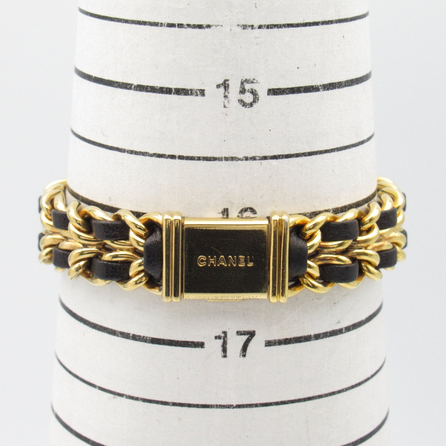 CHANEL Premiere L Wrist Watch H0001 Quartz Black Gold Plated Leather belt H0001