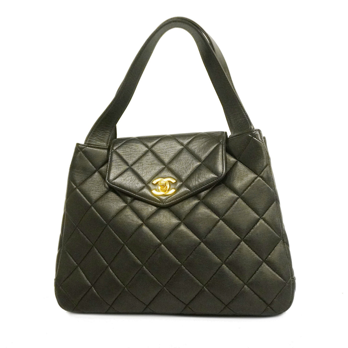 ChanelAuth  Matelasse Lambskin Women's Leather HandBag Black