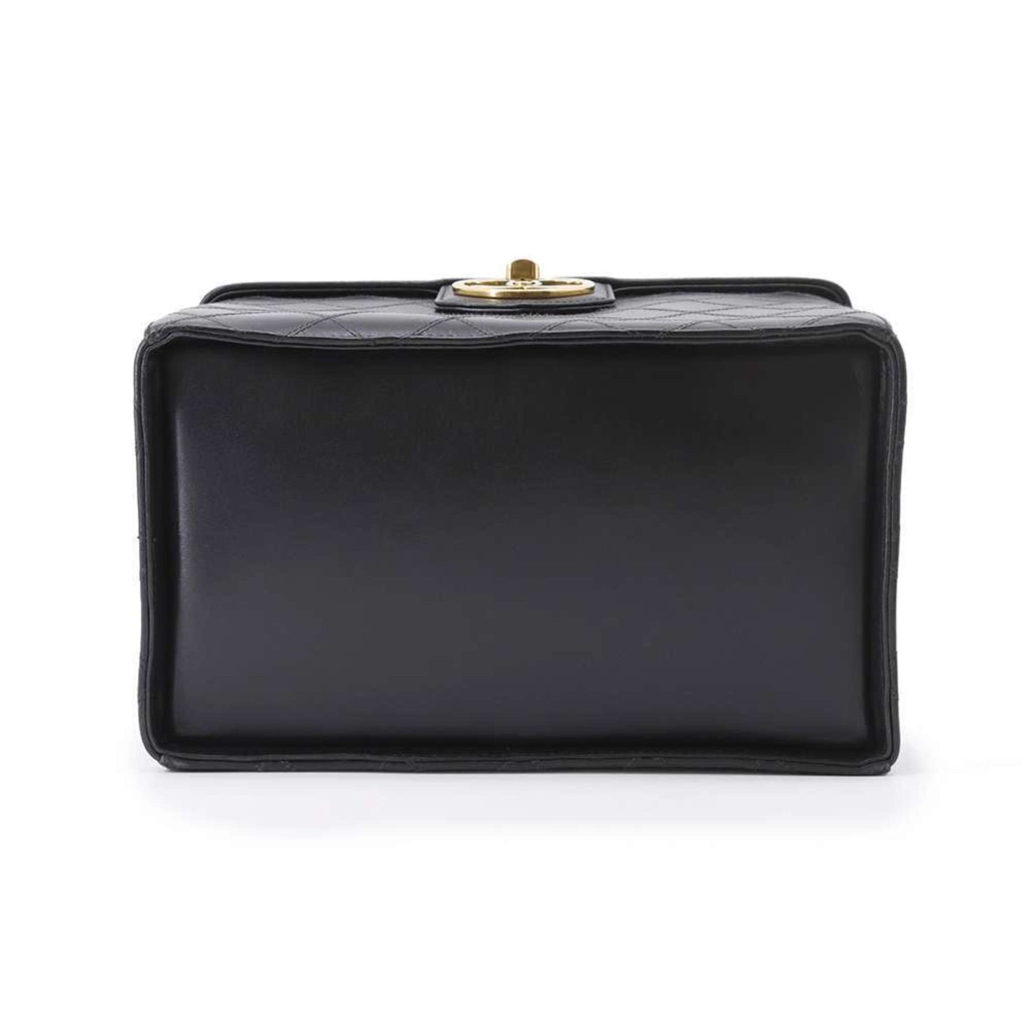 Chanel Vanity Bag Matelasse Coco Mark Bicolor Lambskin CHANEL 2way Shoulder Hand Black