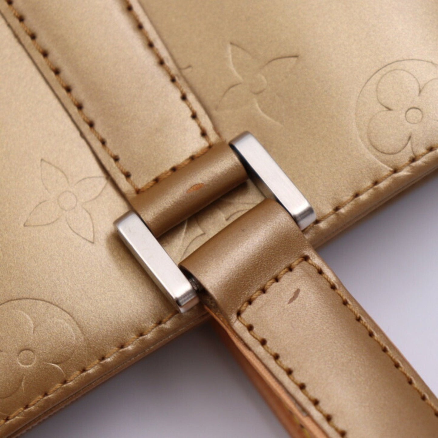 LOUIS VUITTON Stockton Handbag M55117 Monogram Matt Umbre Gold Series Silver Hardware Shoulder Bag Tote