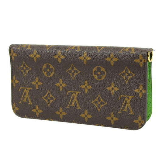 LOUIS VUITTON Monogram Portefeuille Insolite Round Bifold Long Wallet M66565 Brown Green Women's