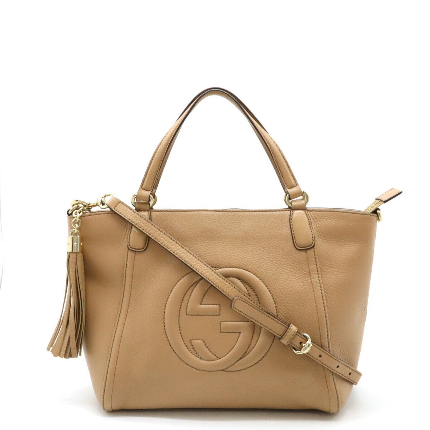 Gucci Beige Leather Shoulder Bag Tote Bag