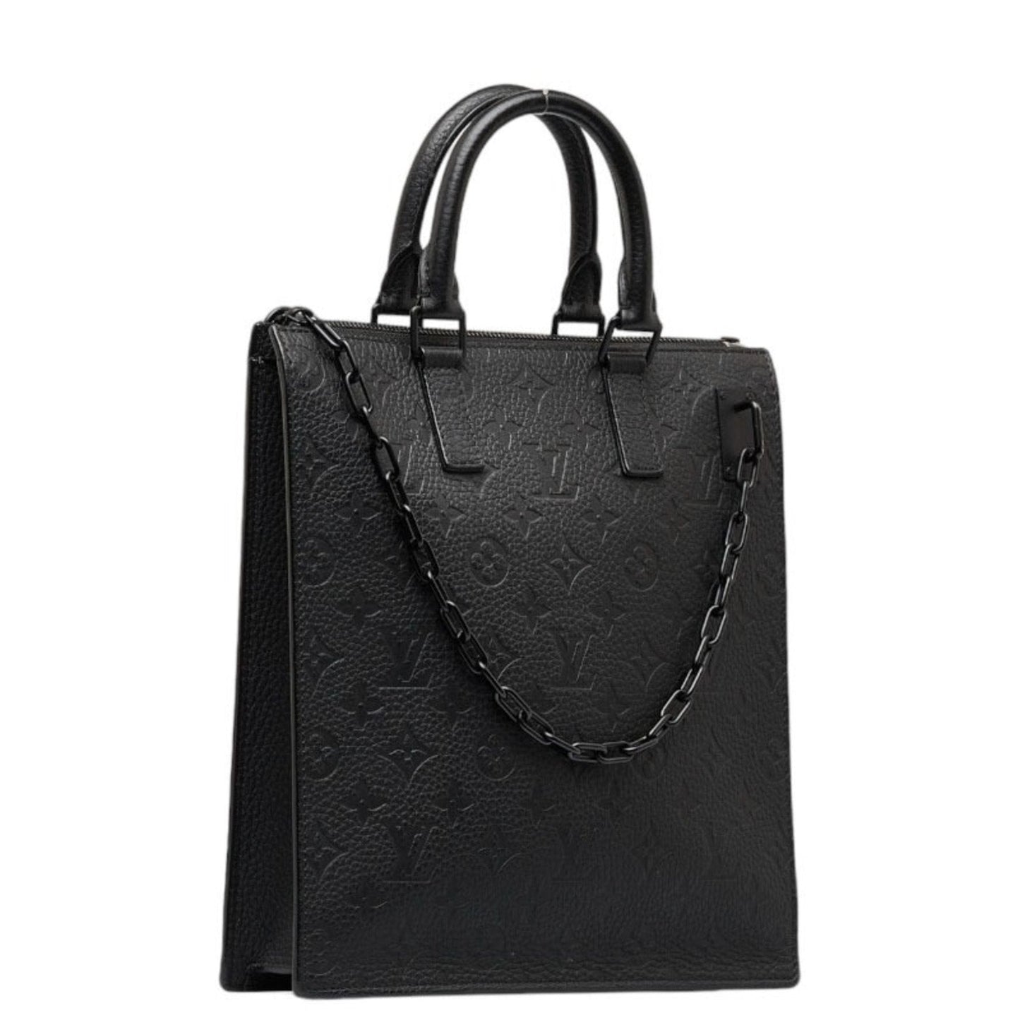 LOUIS VUITTON Monogram Emplant Sacpla Shoulder Bag M55924 Noir Black Calf Leather Women's