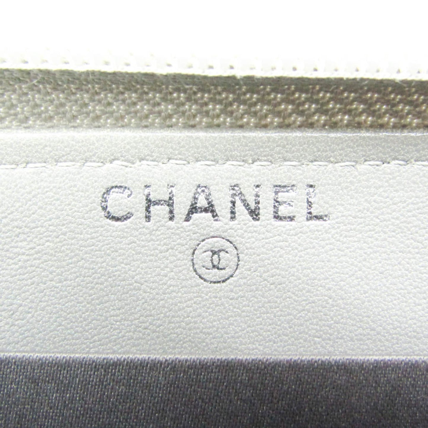 Chanel Icon Symbol Charm A37151 Women's Patent Leather Long Wallet (bi-fold) Gold,Gray