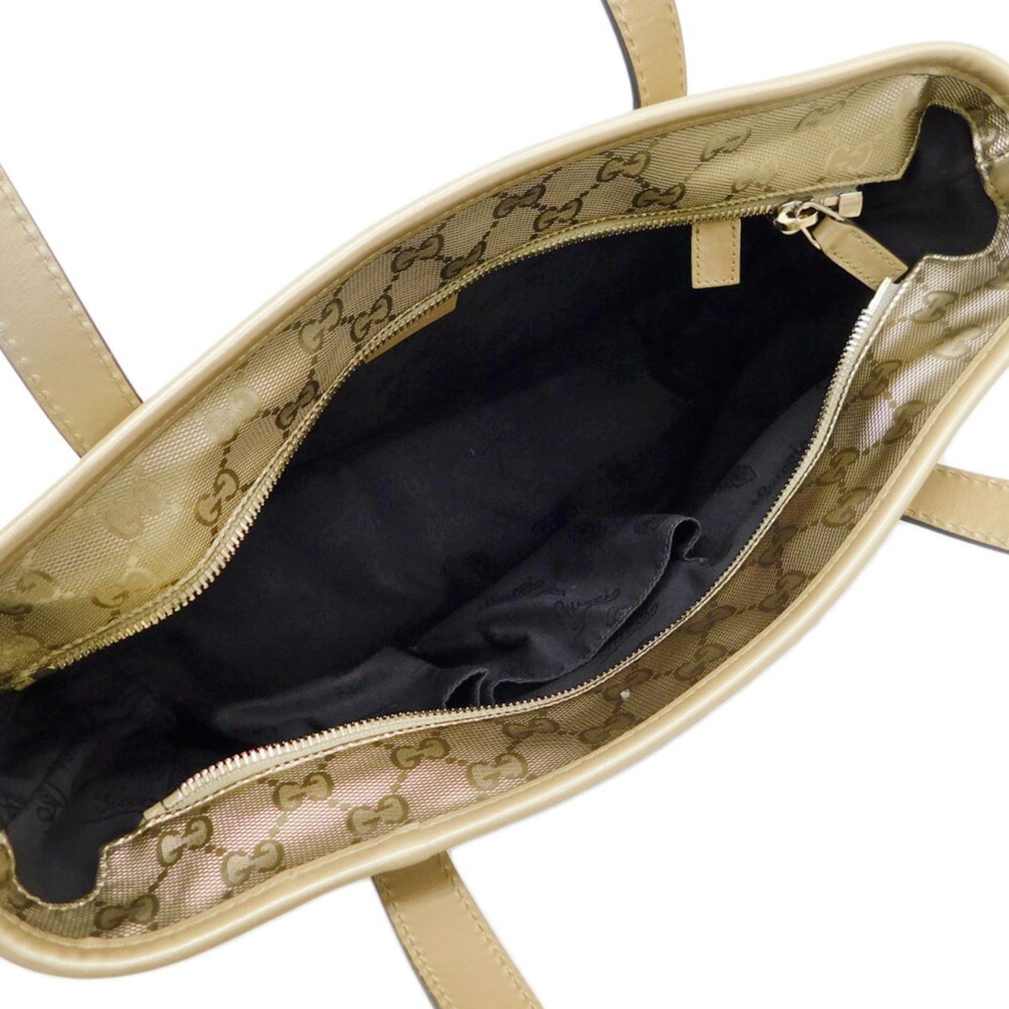 Gucci Gg Imprimé Gold Pvc Leather Handbag Tote Bag