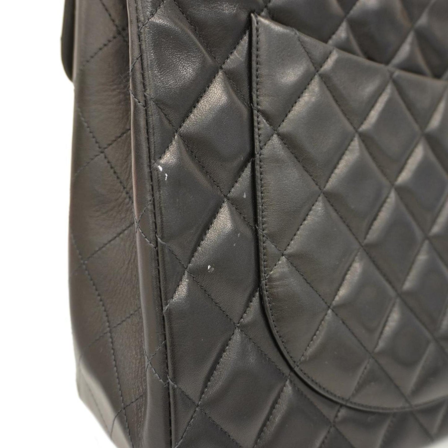 Chanel Shoulder Bag Deca Matelasse W Chain Lambskin Black Women's
