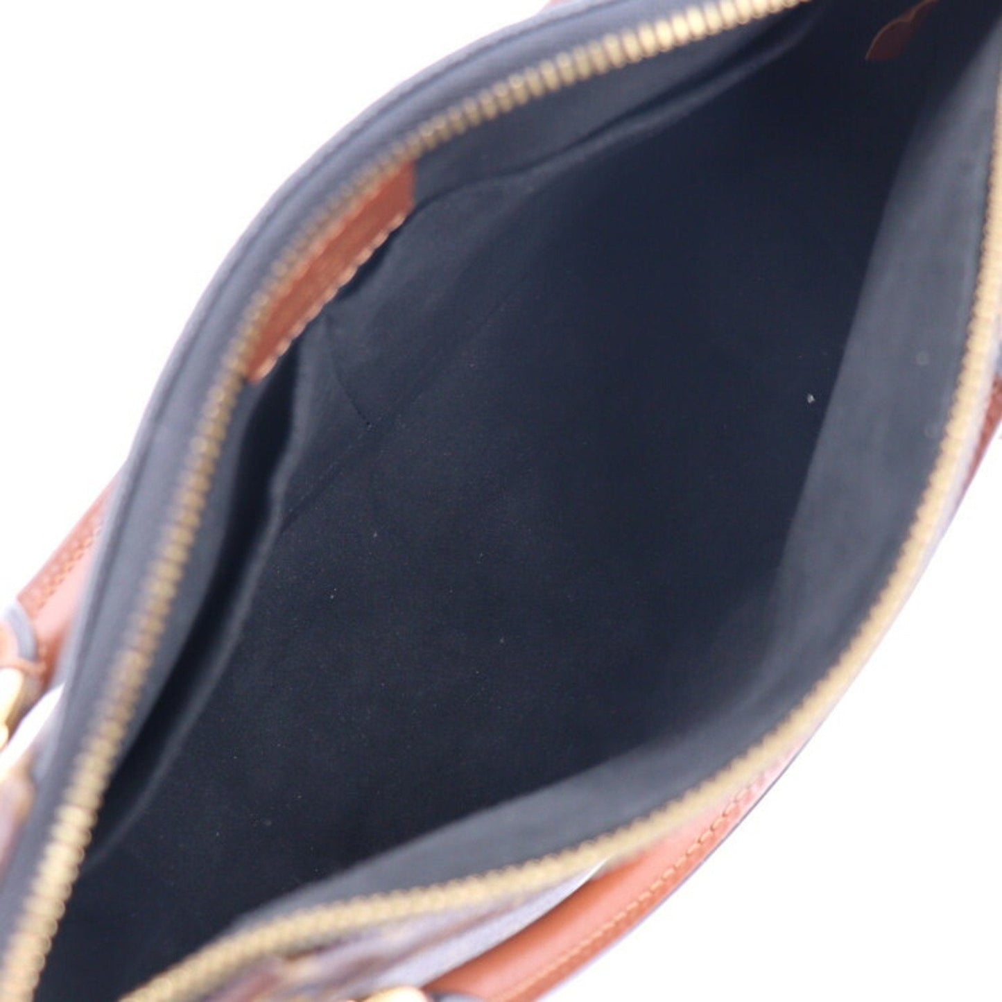 LOUIS VUITTON V tote BB handbag M43976 monogram canvas leather brown black gold metal fittings 2WAY shoulder bag