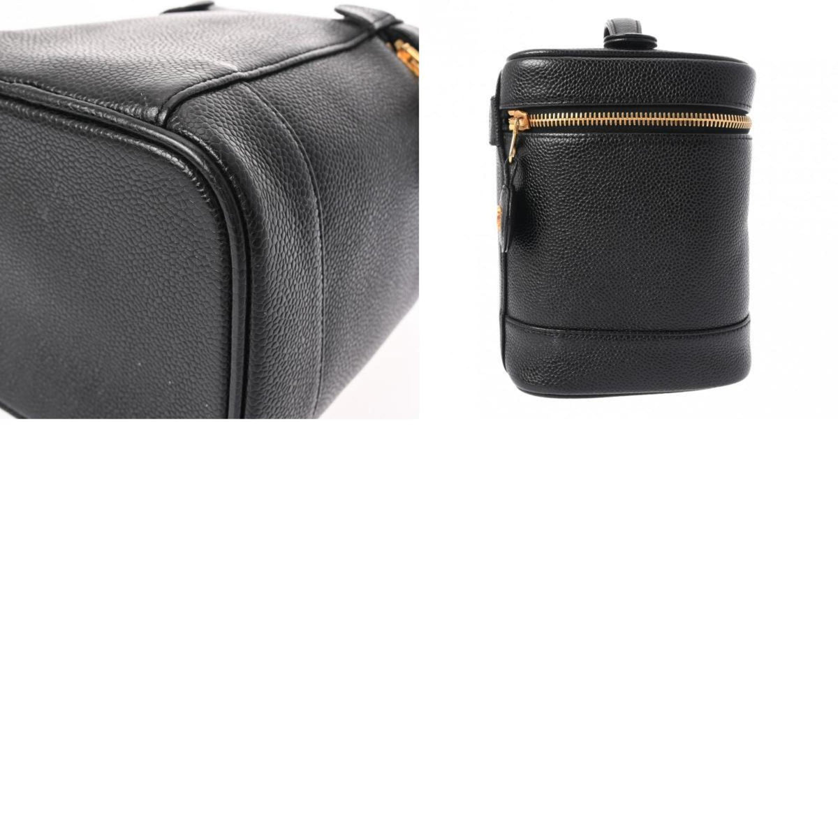 CHANEL Vanity Black A01998 Women's Caviar Skin Handbag