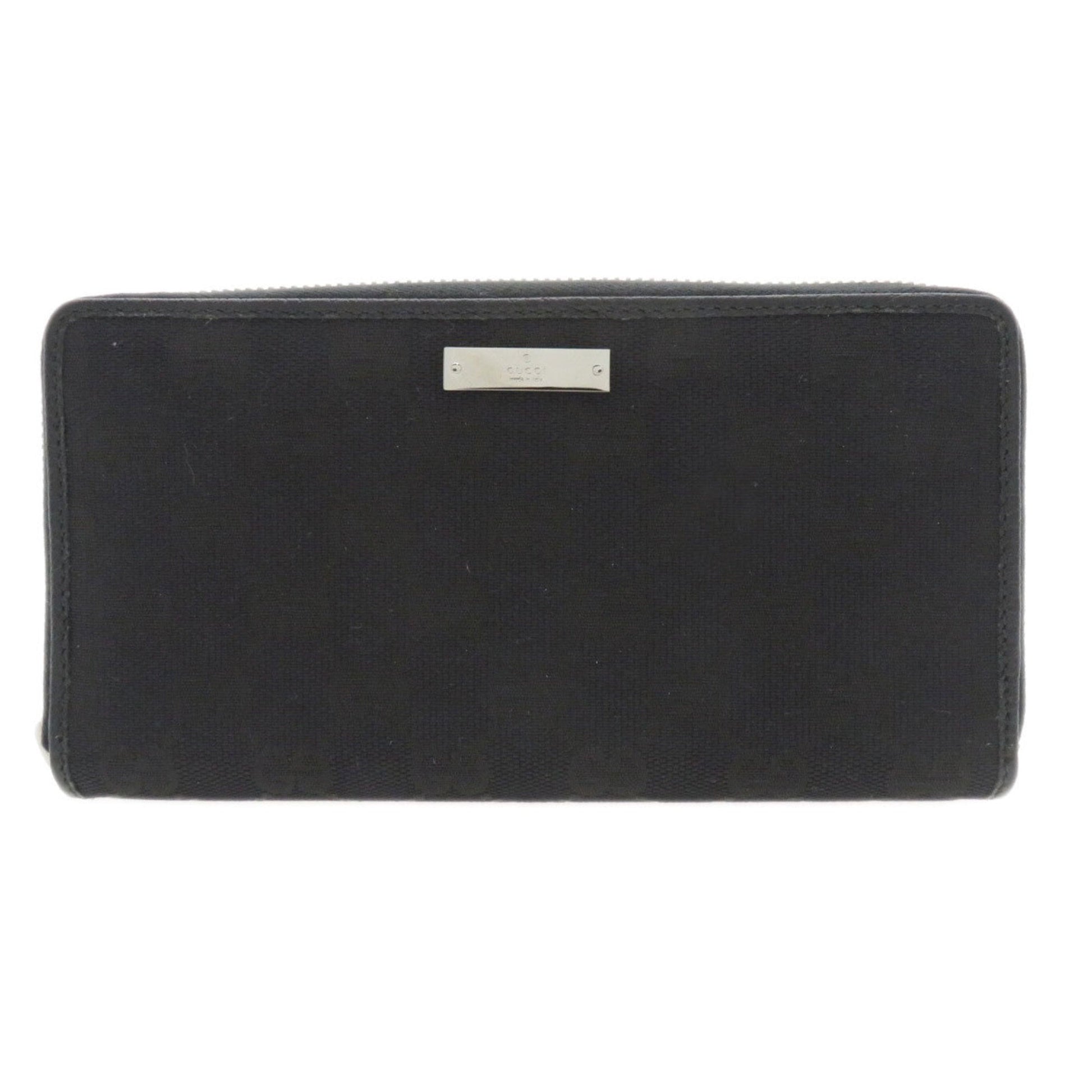Gucci Black Canvas Leather Long Wallet (Bi-Fold) ()