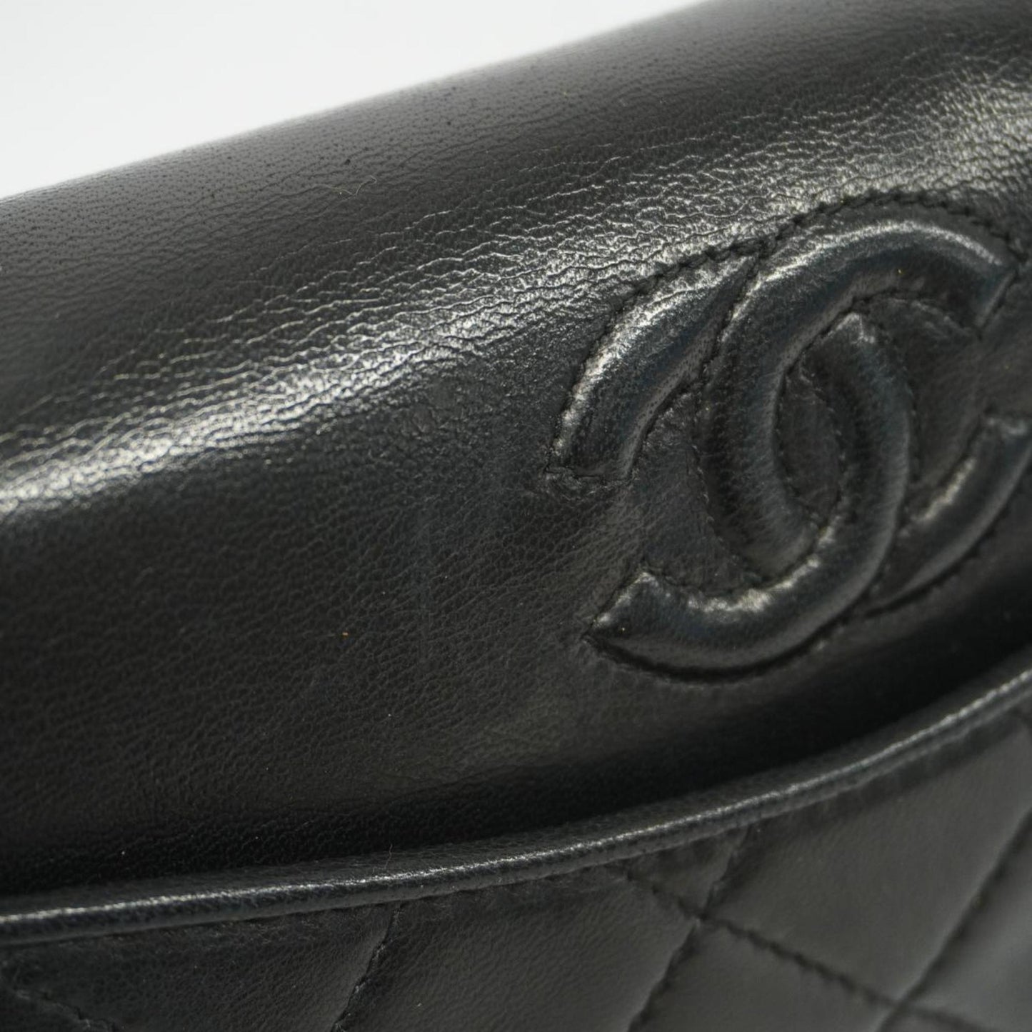 Chanel Shoulder Bag Matelasse Chain Lambskin Black Women's