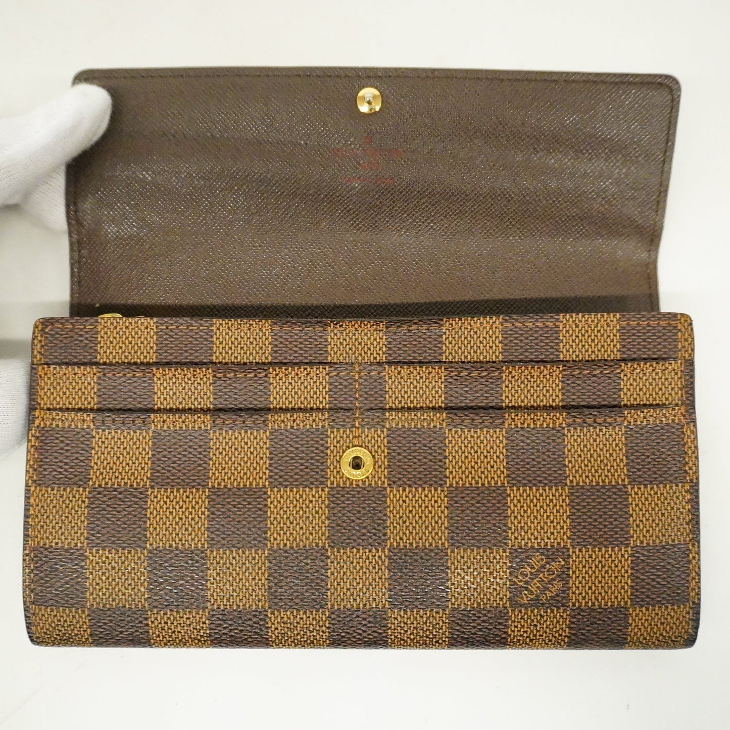 LOUIS VUITTONAuth  Damier Portofeuil Sara N61734 Men,Women,Unisex Long Wallet