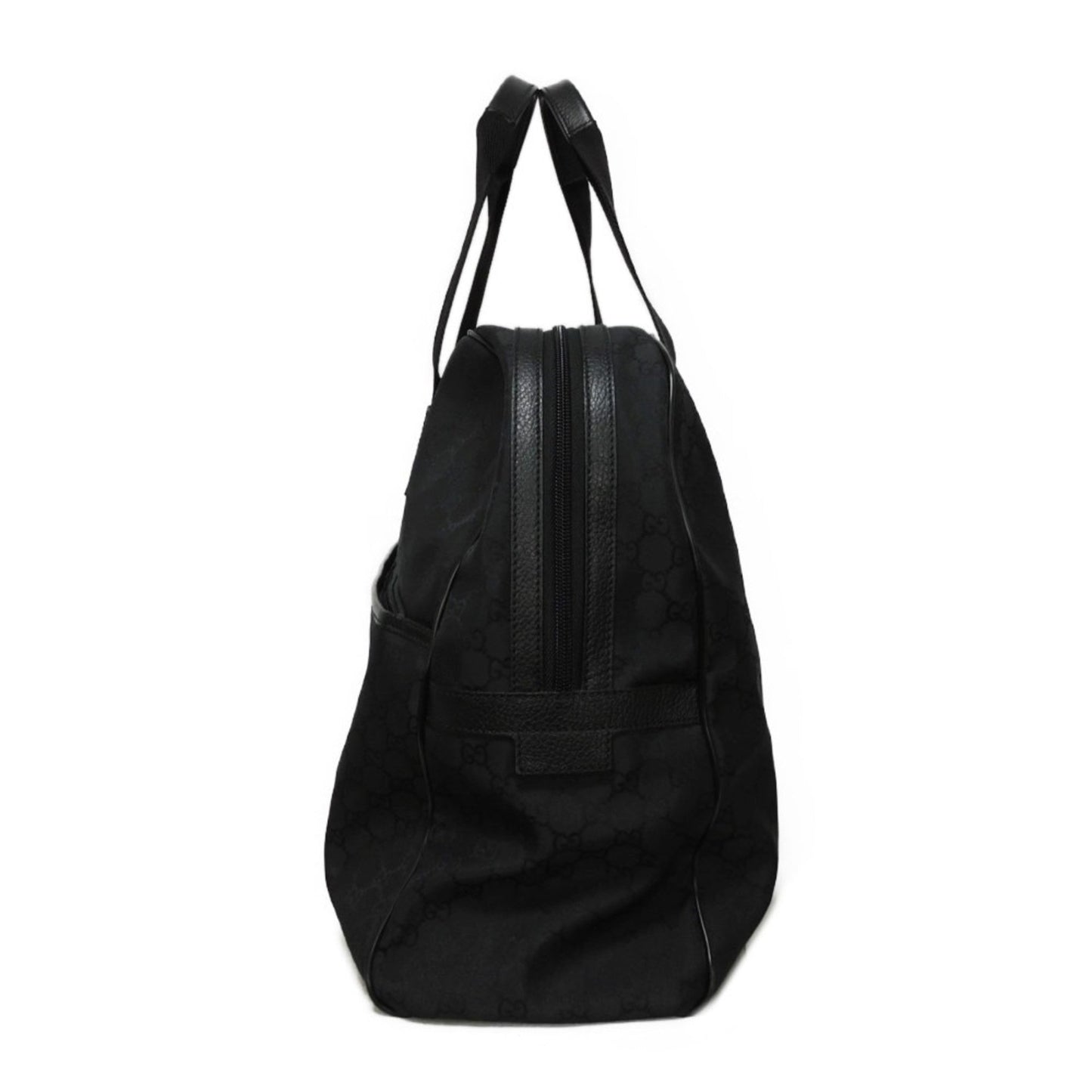 Gucci Black Nylon Leather Boston Bag Handbag