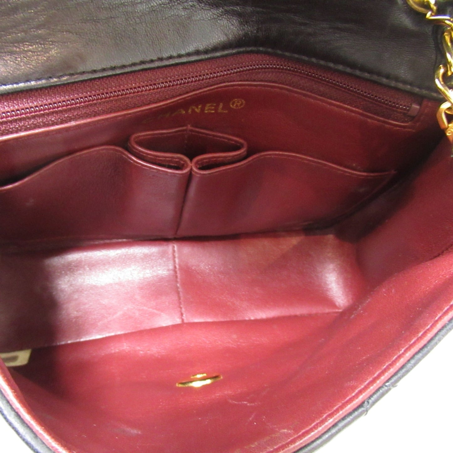 CHANEL Mini Matelasse ChainShoulder bag Black Lambskin (sheep leather)