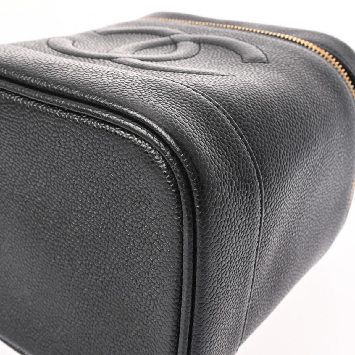 CHANEL Vanity Black A01998 Women's Caviar Skin Handbag