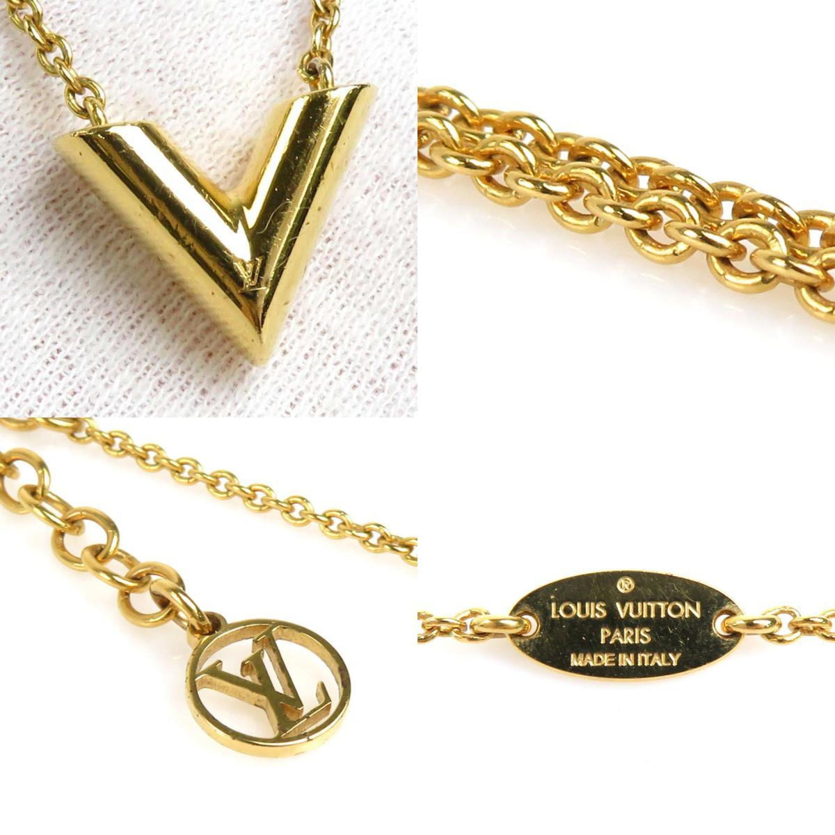 LOUIS VUITTON Necklace Essential V Metal Gold Unisex M61083