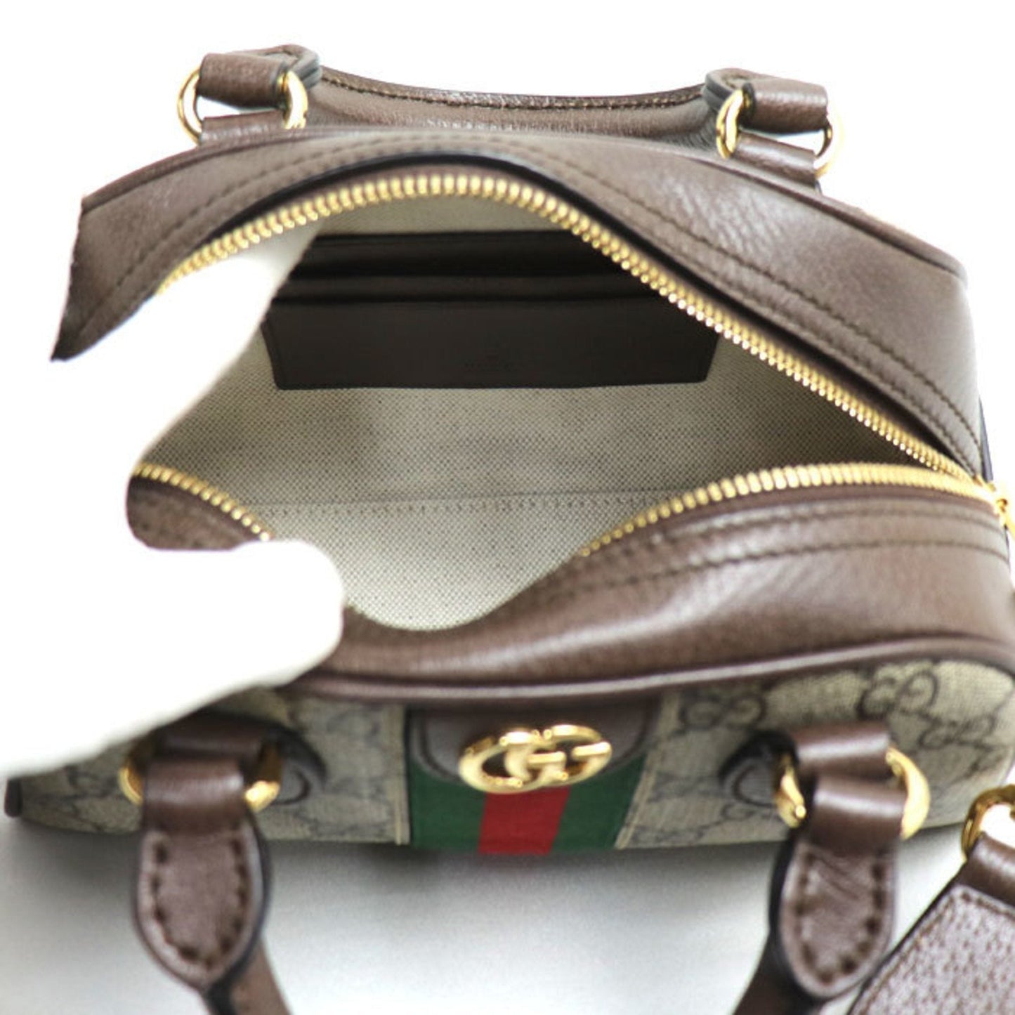 Gucci Beige Gg Supreme Canvas Leather Shoulder Bag