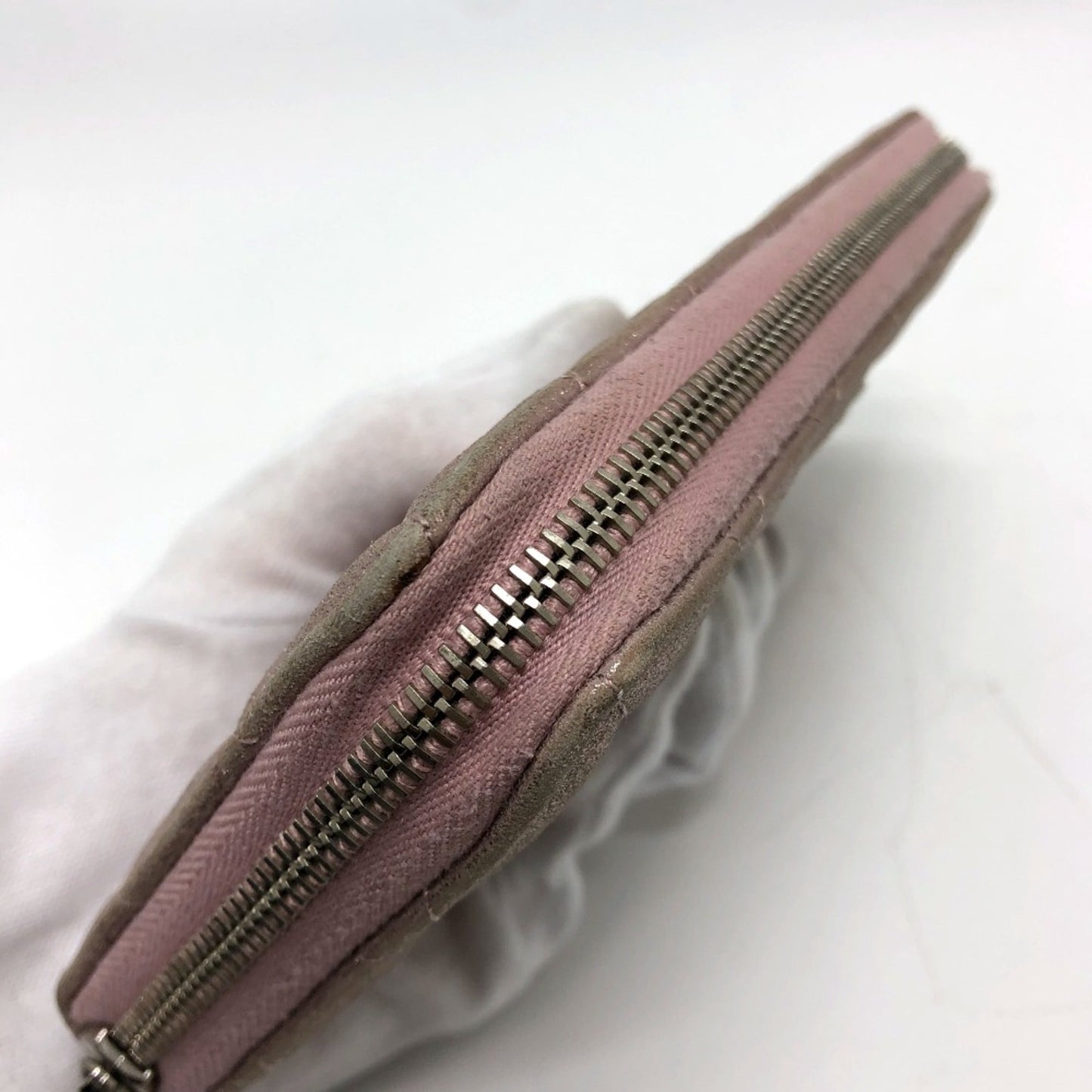 Chanel A80003 CC Mark Zip Around Long Wallet pink