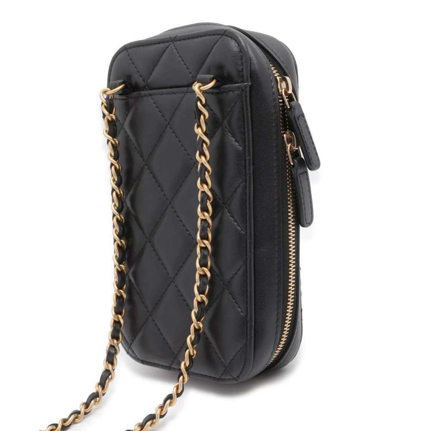 Chanel Chain Shoulder Bag 19 Coco Mark Matelasse Lambskin CHANEL Pochette Black