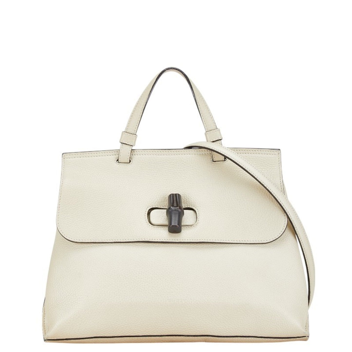Gucci White Leather Handbag Shoulder Bag ()