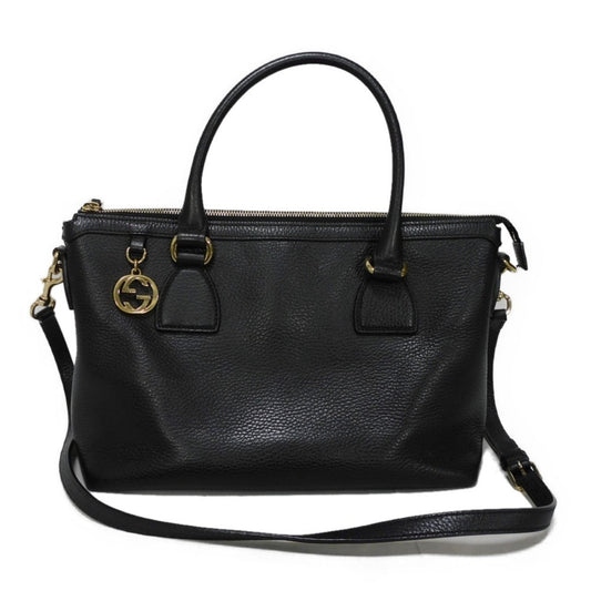 Gucci Black Leather Shoulder Bag Tote Bag ()