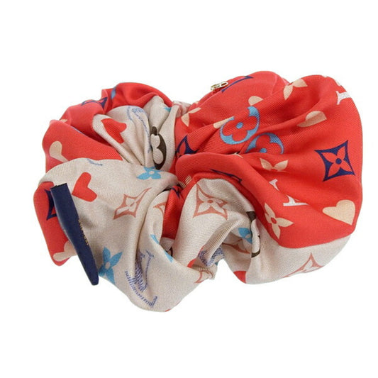 LOUIS VUITTON Monogram Silk Scrunchie Trocheu Hair Tie M77398 Pink Ladies