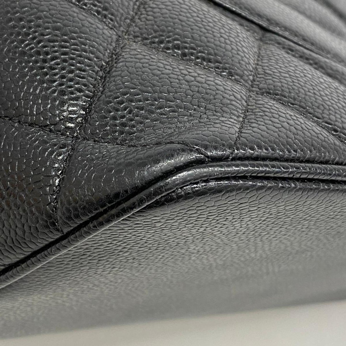 Chanel Tote Bag Reproduction Caviar Skin Black Women's