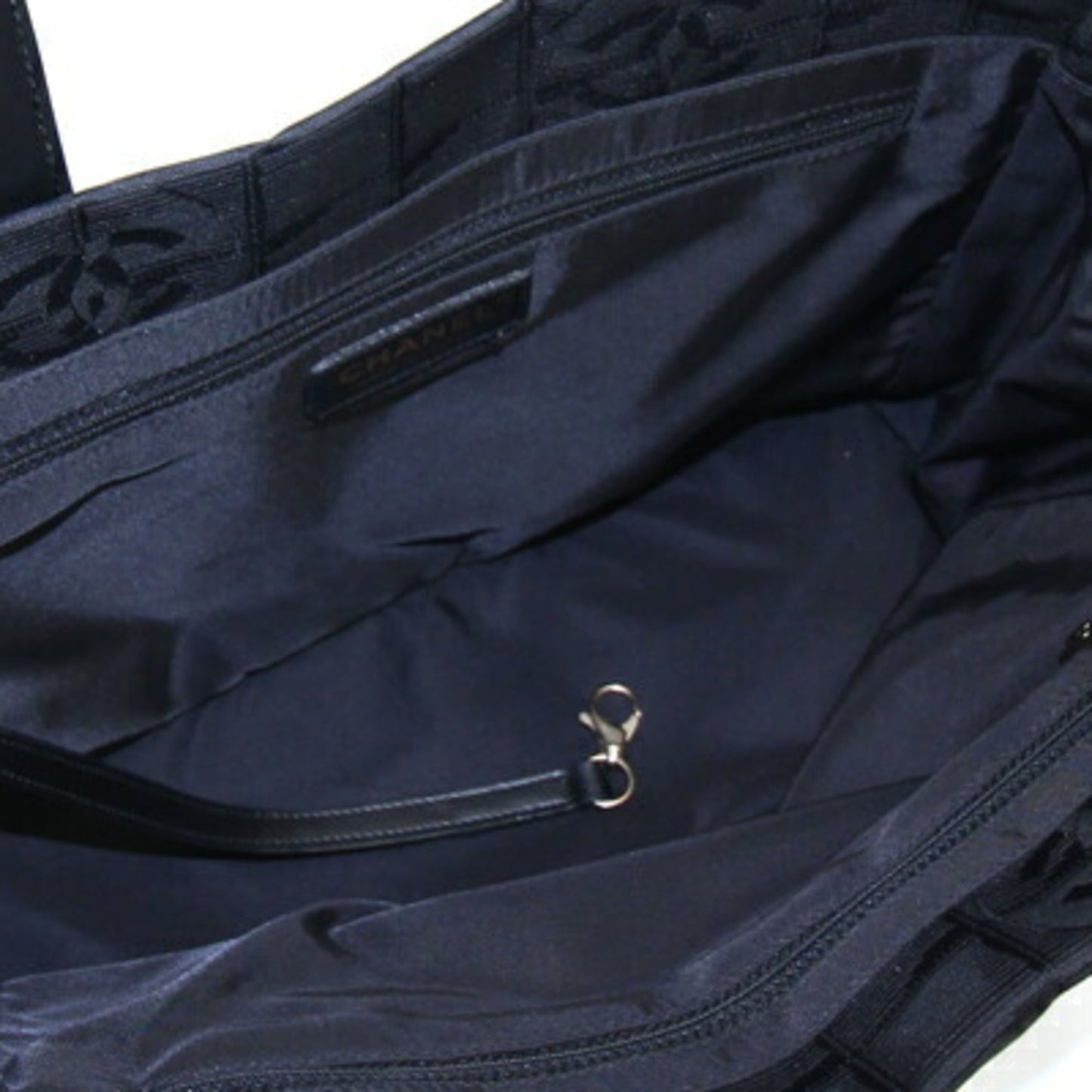 CHANEL Tote Bag New Line PM A20457 Black Nylon Canvas Leather Ladies