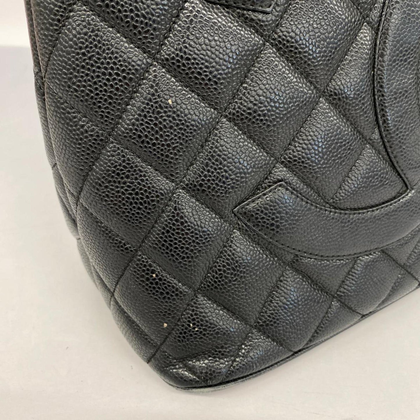Chanel Tote Bag Reproduction Caviar Skin Black Women's