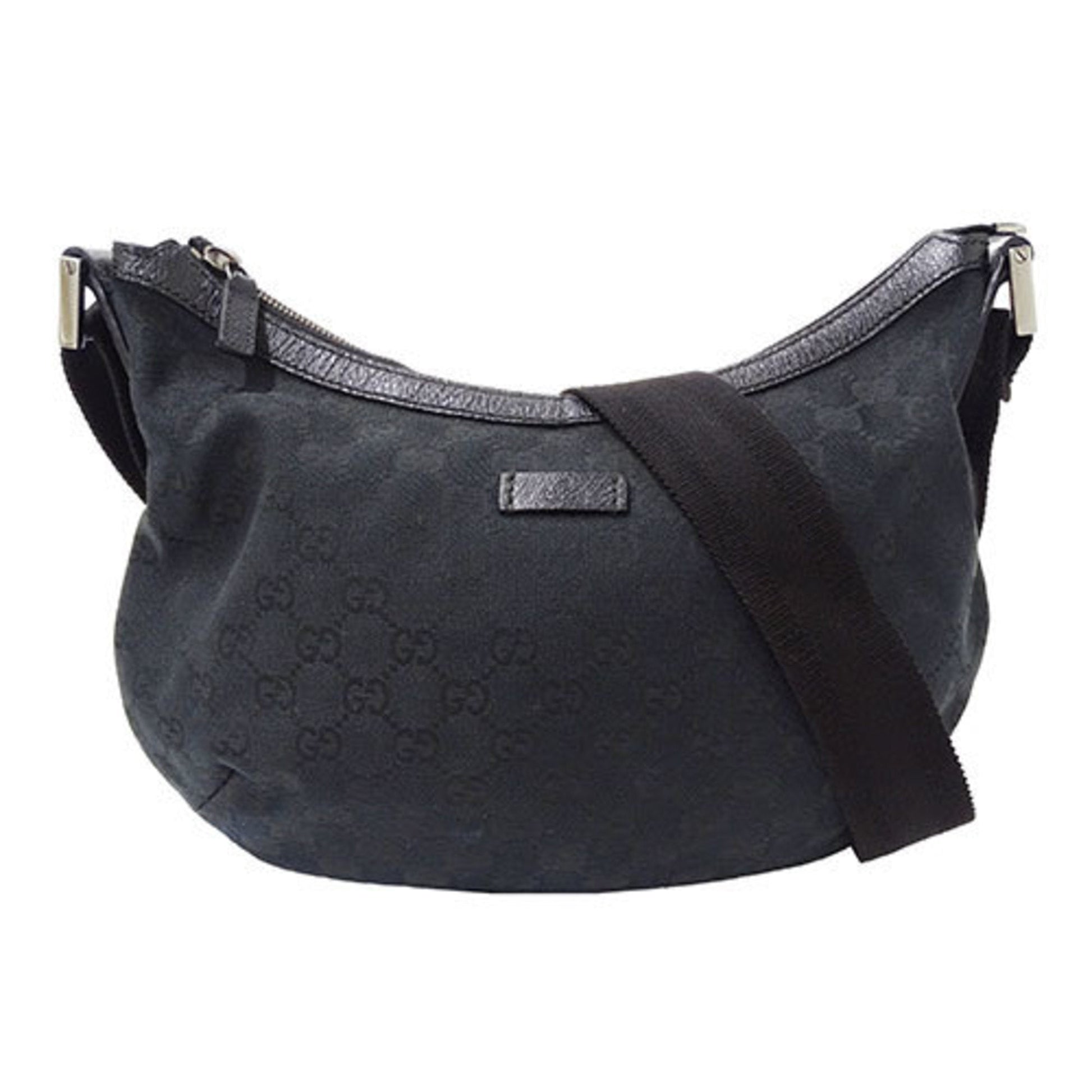 Gucci Black Gg Canvas Shoulder Bag ()