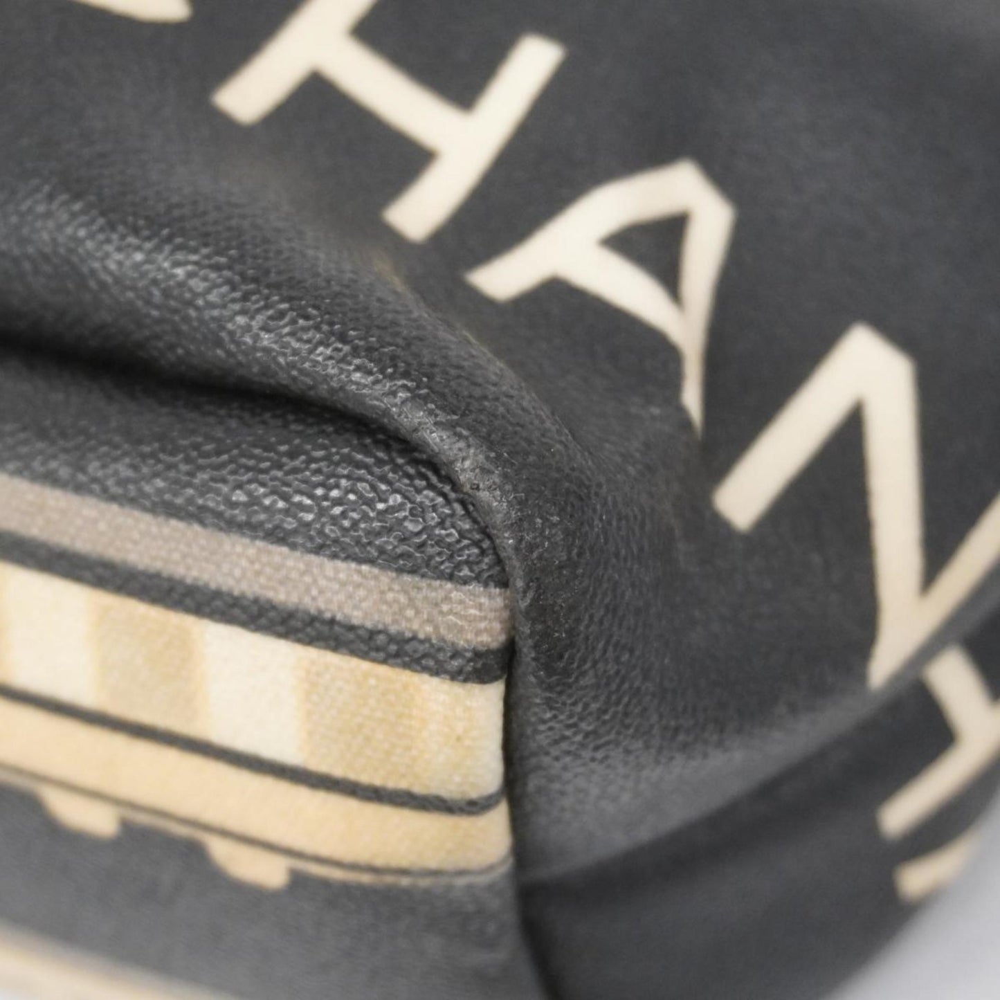 Chanel Tote Bag Central Station Caviar Skin Black Women's