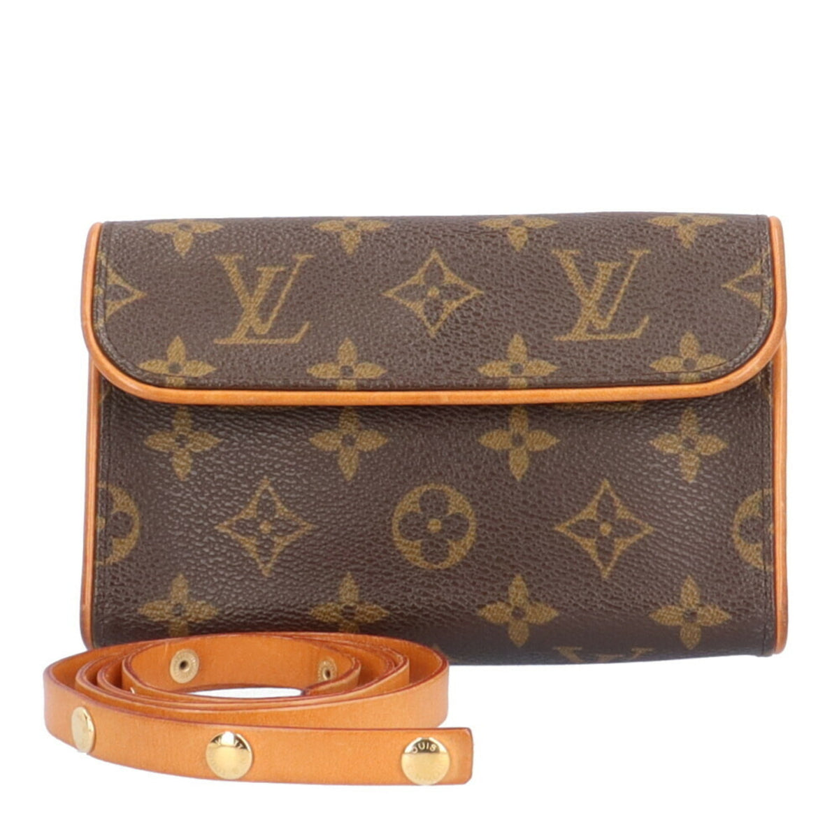 LOUIS VUITTON Pochette Florentine Monogram Shoulder Bag Canvas Brown Women's