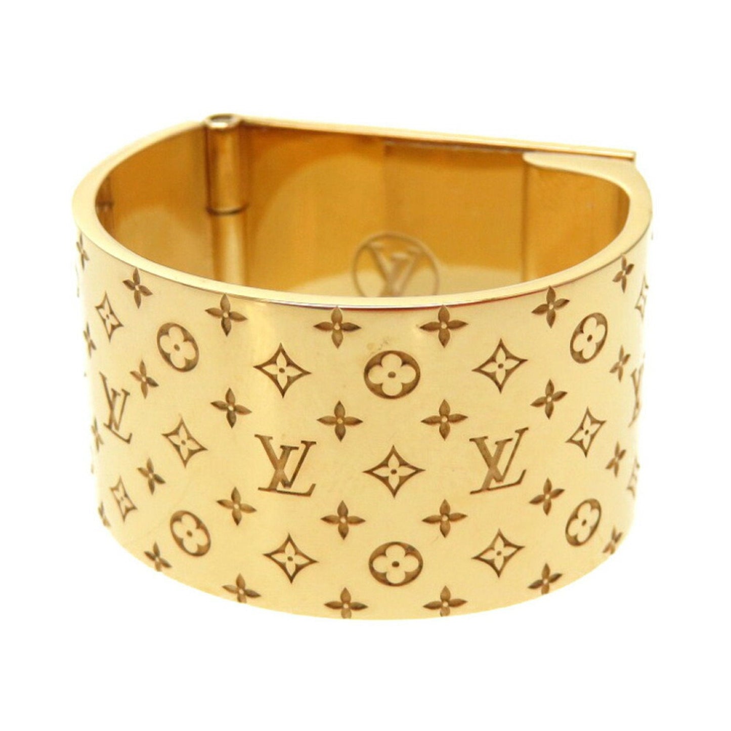 LOUIS VUITTON Monogram Textile Brooch Nanogram Gold M00226 Scarf Ring