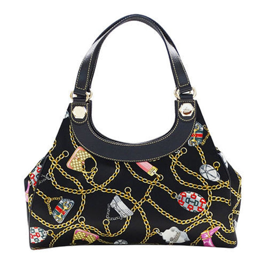 Gucci Black Multi-Color Satin Tote Bag ()